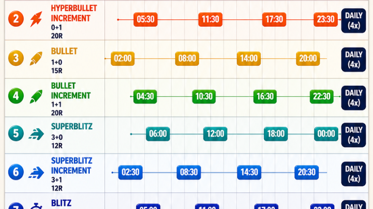 Jadwal Turnamen Catur Online Resmi Sistem Swiss di Lichess